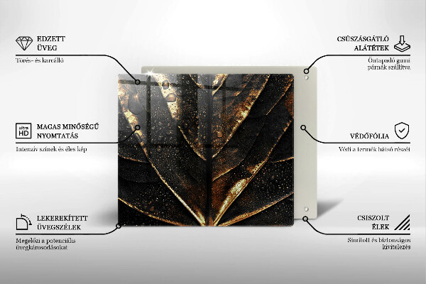 Skärbräda av glas Złoty liść