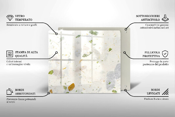 Skärbräda av glas Spadające liście