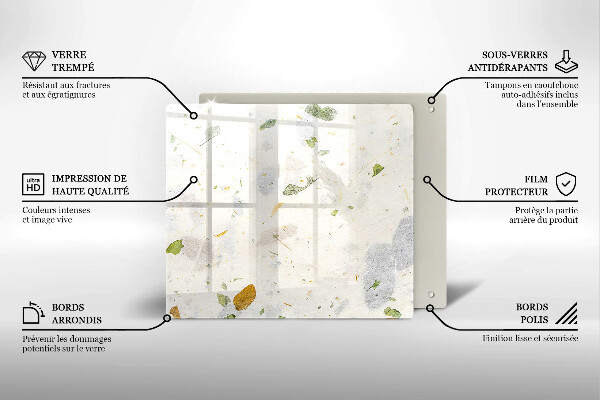 Skärbräda av glas Spadające liście