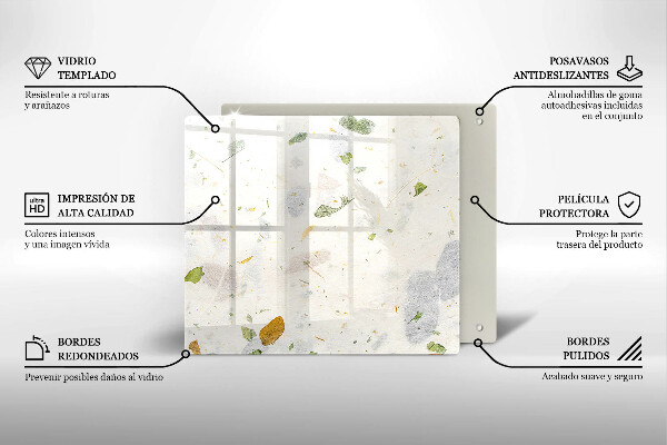 Skärbräda av glas Spadające liście