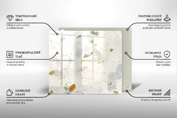 Skärbräda av glas Spadające liście