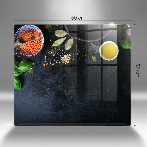 Skärbräda av glas Miseczki z przyprawami