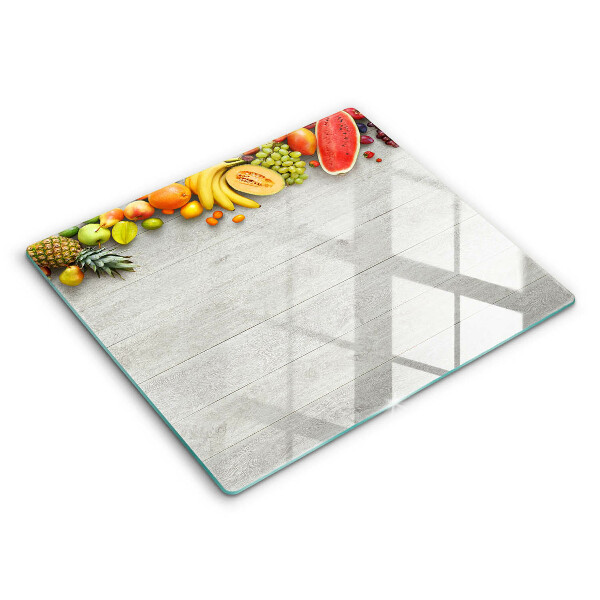 Skärbräda av glas Frukt på brädor