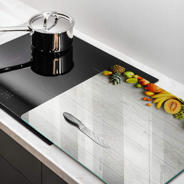 Skärbräda av glas Frukt på brädor