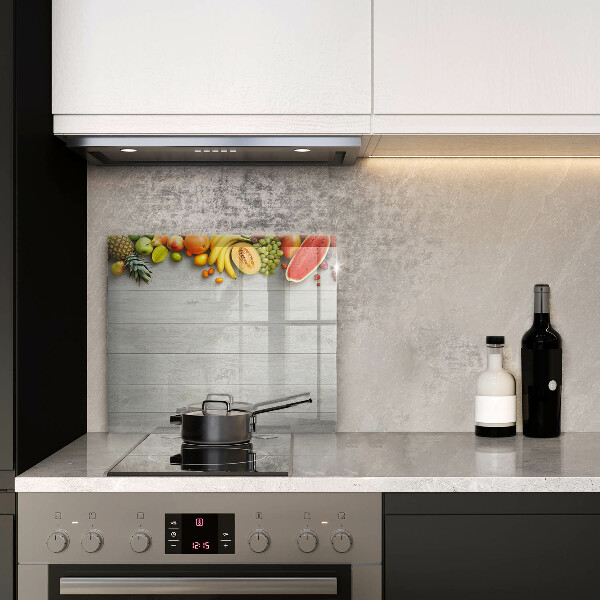 Skärbräda av glas Frukt på brädor