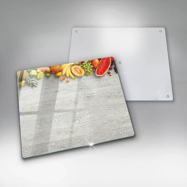 Skärbräda av glas Frukt på brädor