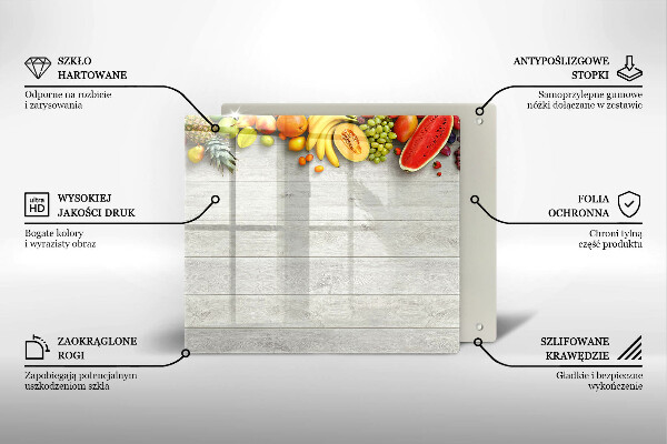 Skärbräda av glas Frukt på brädor