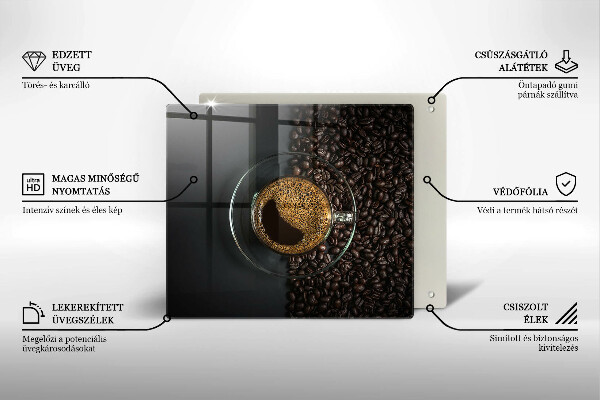 Skärbräda av glas Kaffe och bönor