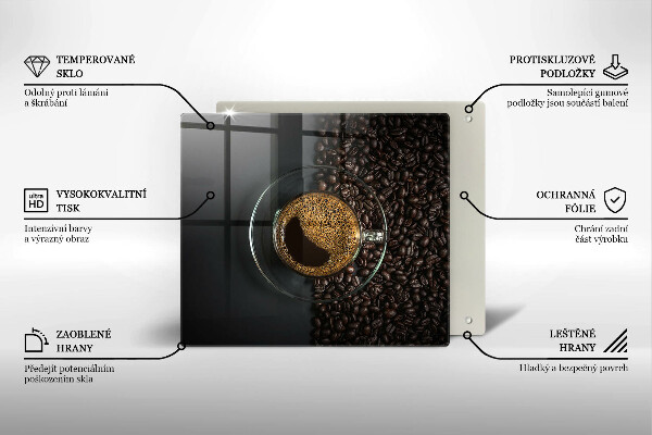 Skärbräda av glas Kaffe och bönor