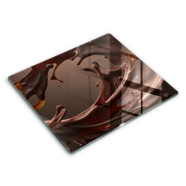 Skärbräda av glas Flytande choklad