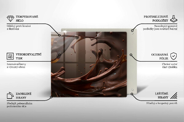 Skärbräda av glas Flytande choklad