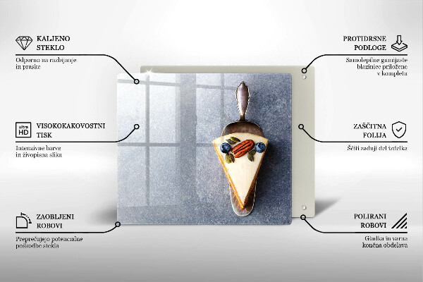 Skärbräda av glas En bit tårta
