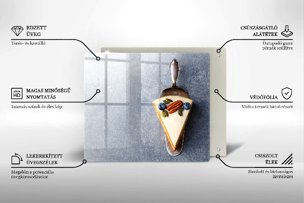 Skärbräda av glas En bit tårta