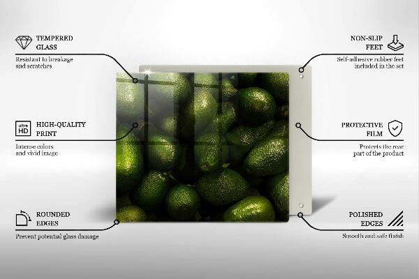 Skärbräda av glas Avokado frukt