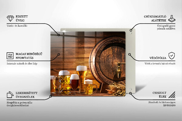 Skärbräda av glas Ett fat öl