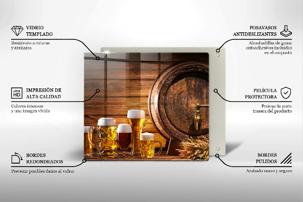 Skärbräda av glas Ett fat öl