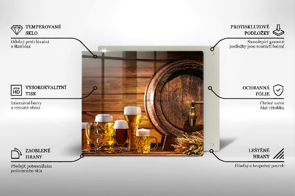 Skärbräda av glas Ett fat öl