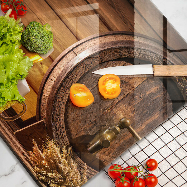 Skärbräda av glas Ett fat öl