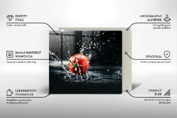 Skärbräda av glas Tomat i vatten