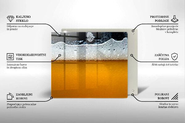Skärbräda av glas Drick ölskum