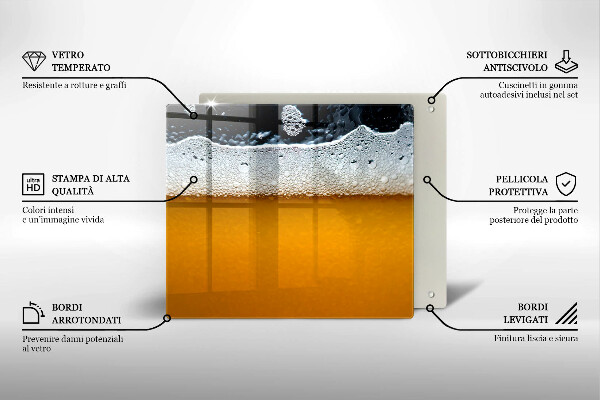 Skärbräda av glas Drick ölskum