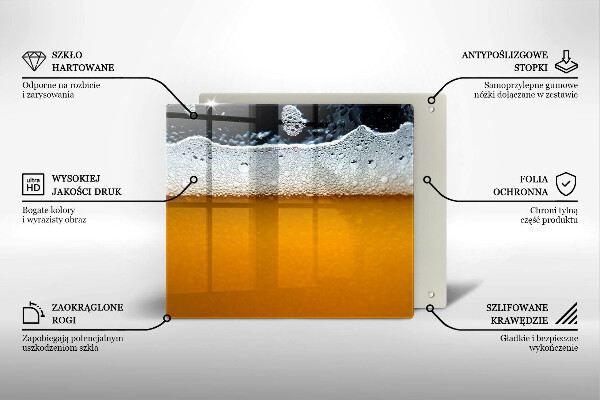 Skärbräda av glas Drick ölskum