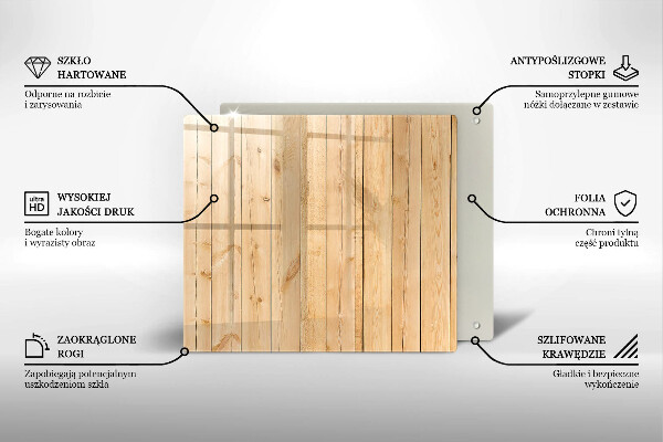 Skärbräda av glas Ömtåliga träskivor