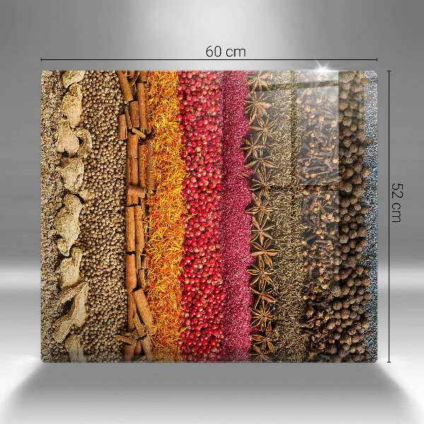 Skärbräda av glas Färgglada kryddor