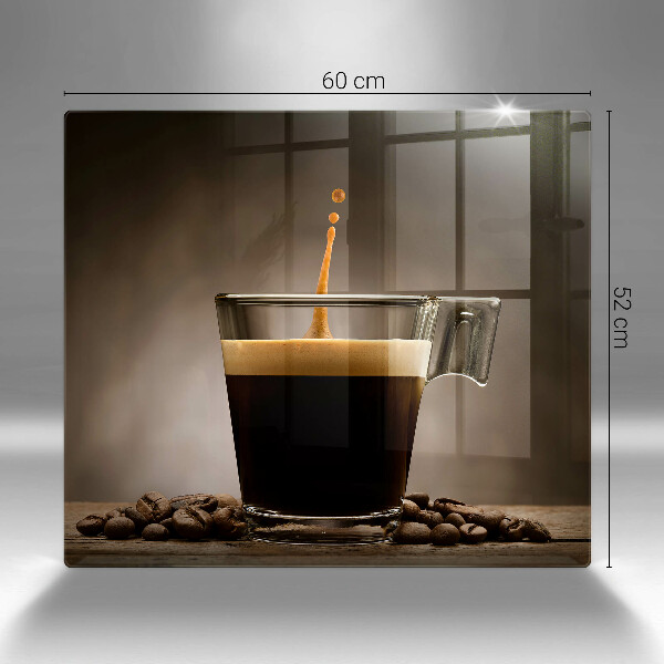 Skärbräda av glas Glas och kaffebönor