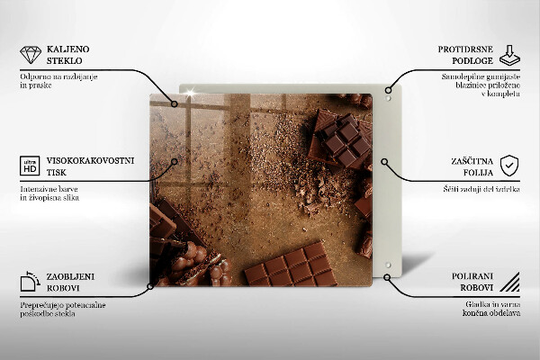 Skärbräda av glas Chokladgodis