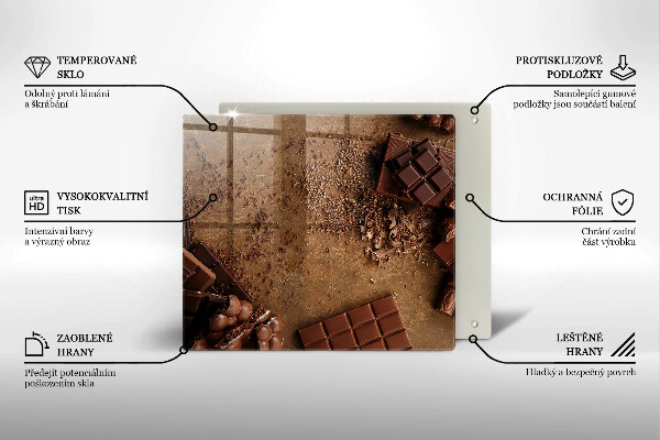 Skärbräda av glas Chokladgodis