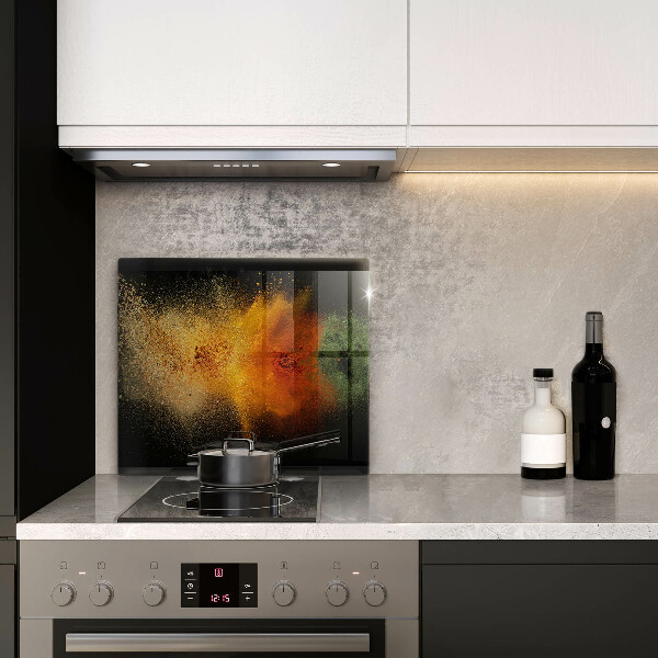 Skärbräda av glas Färgglada kryddor