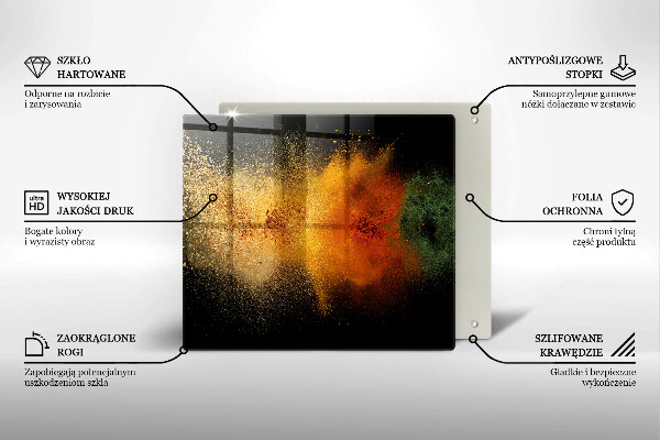 Skärbräda av glas Färgglada kryddor