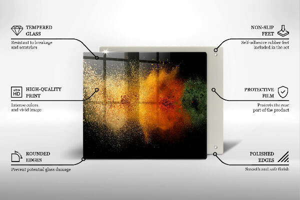 Skärbräda av glas Färgglada kryddor