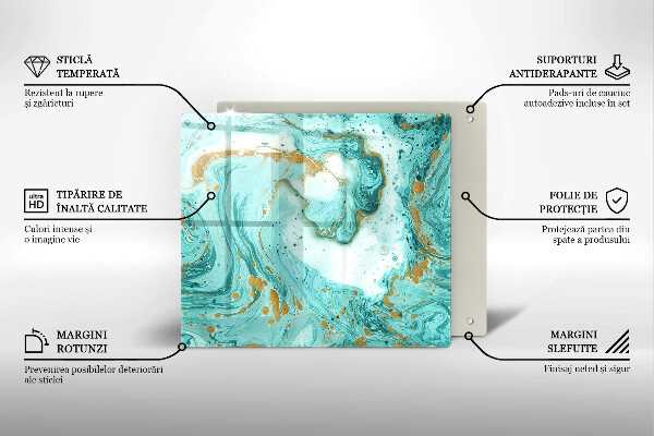 Skärbräda av glas Blå abstraktion
