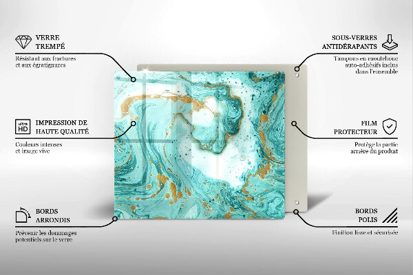 Skärbräda av glas Blå abstraktion