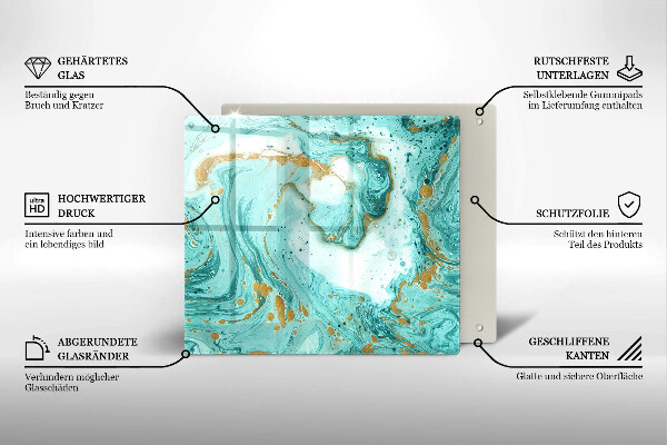 Skärbräda av glas Blå abstraktion