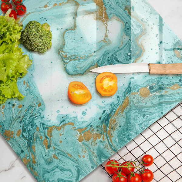 Skärbräda av glas Blå abstraktion