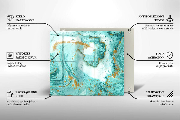 Skärbräda av glas Blå abstraktion