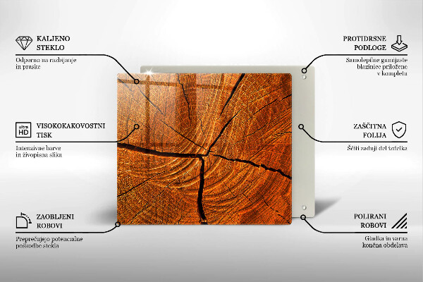 Skärbräda av glas Trästamstruktur