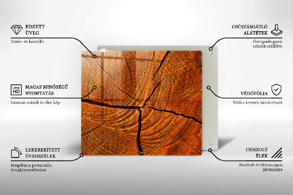 Skärbräda av glas Trästamstruktur