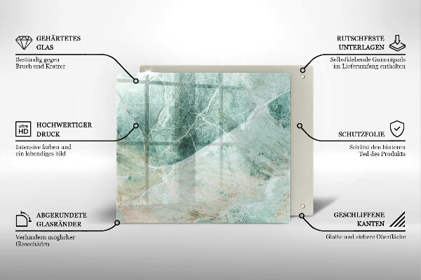 Skärbräda av glas Stenstruktur