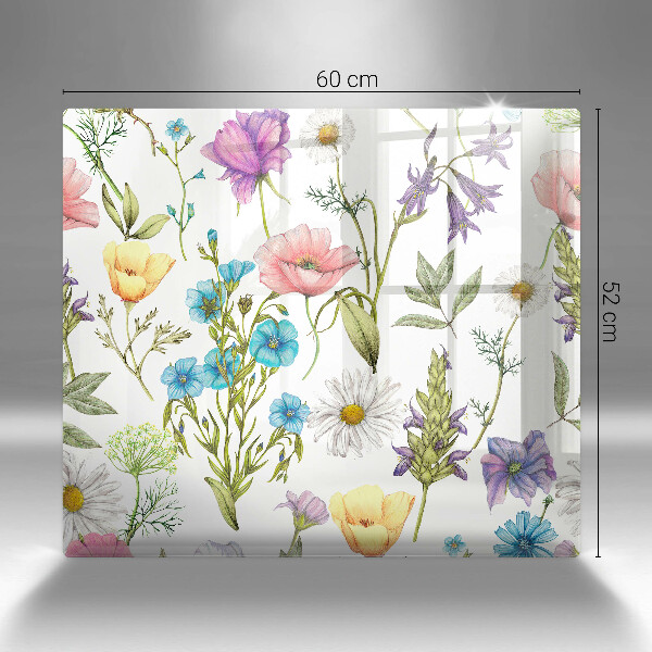 Skärbräda av glas Blommor illustration