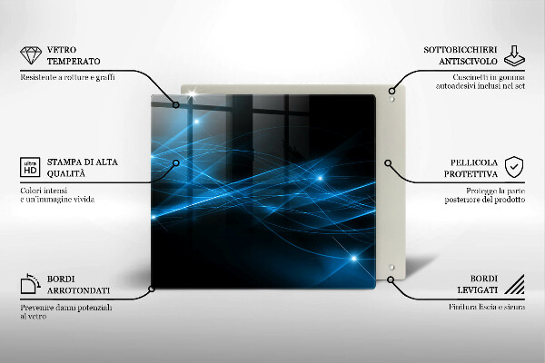 Skärbräda av glas Abstrakt blå rök