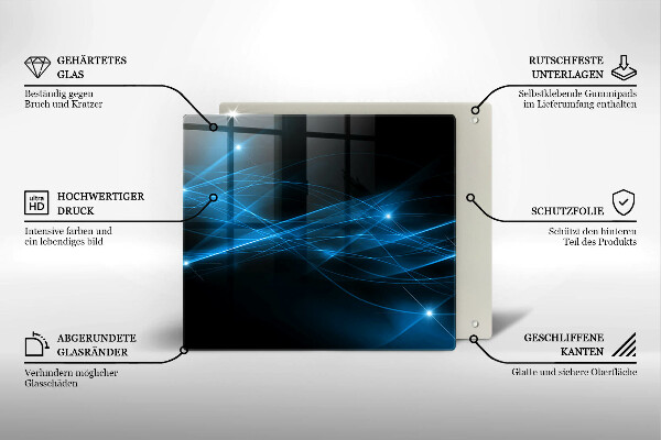 Skärbräda av glas Abstrakt blå rök