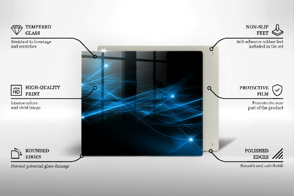 Skärbräda av glas Abstrakt blå rök