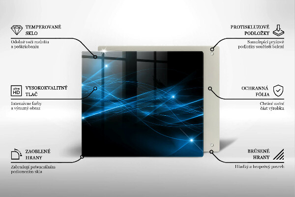 Skärbräda av glas Abstrakt blå rök