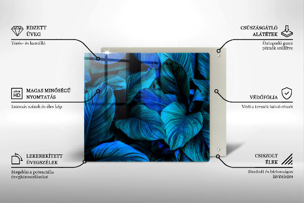 Skärbräda av glas Lämnar djungelvegetation