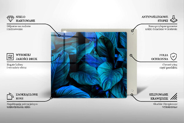 Skärbräda av glas Lämnar djungelvegetation