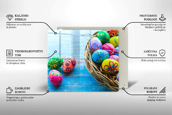 Skärbräda av glas påskägg